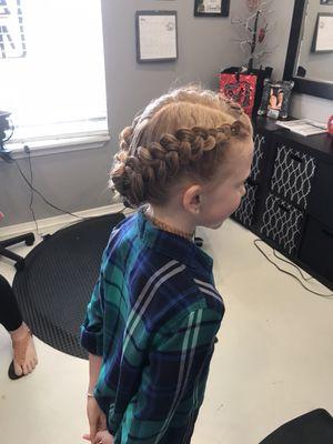 FlowerGirl Updo on a mini client