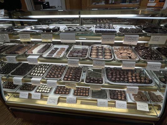 Just a portion of the chocolates that they offer.