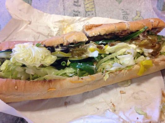 Under all that is a Steak and Cheese Footlong ($6 during February!)