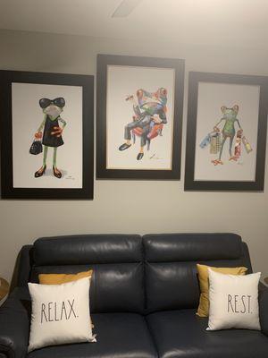 Art work installed. ( we wanted the art placed kind of wonky on purpose).