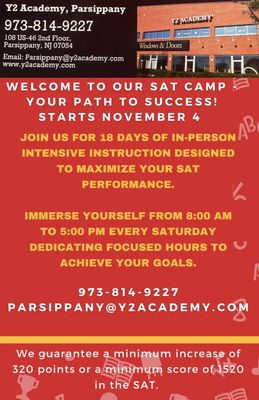 SAT PREPARATION CAMP DETAILS