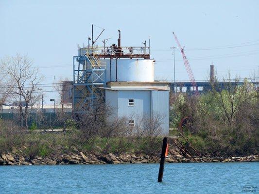 A Locke Insulator Inc building along the Patapsco River.