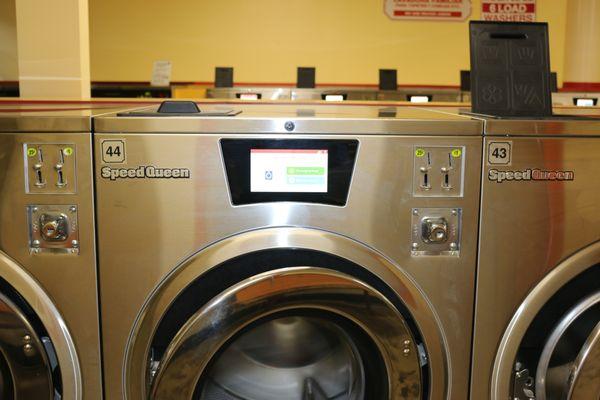 Touchscreen washers are newest machines available, can customize your wash and available in English, Spanish and other languates.