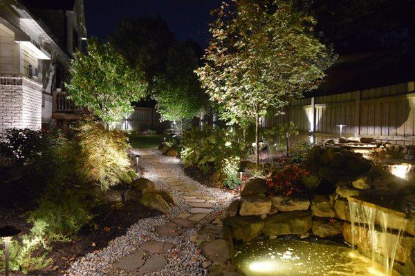 Residential Lighting, Residential Pathway, Residential Pond