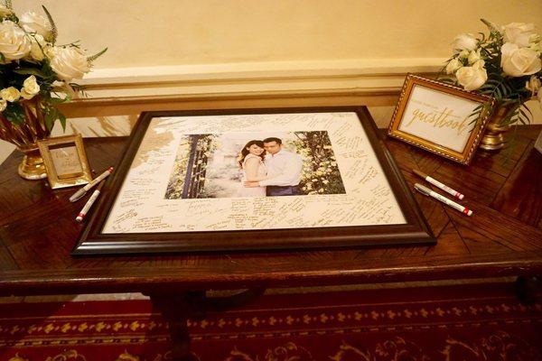 Photo frame for guests to sign