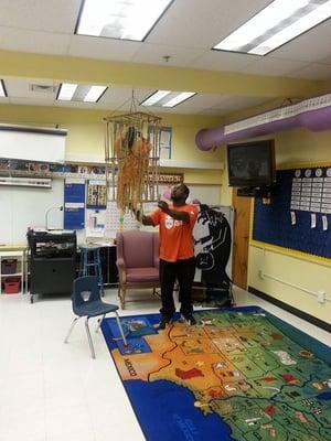 We had fun helping decorate this classroom for Halloween at Whittier Elementary! The kids loved it the next day!