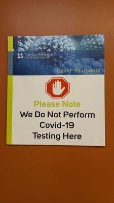 They aren't doing COVID-19 Testing Here  04-19-2022