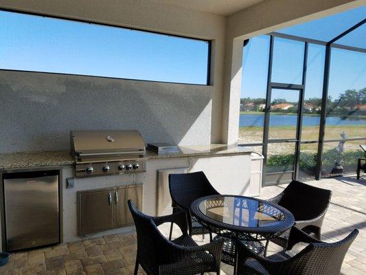 Gorgeous granite countertop for our outdoor kitchen.