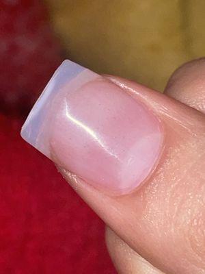 So now there's like a weird line? On certain nails. Like this