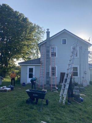 After picture of chimney rebuild and stainless steel liner installed