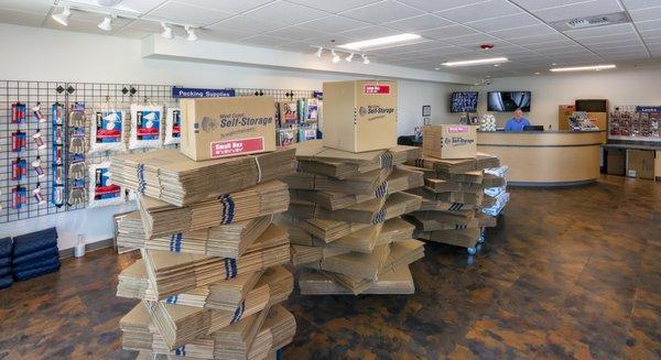 Moving boxes and supplies in Shoreline, WA at West Coast Self-Storage Shoreline