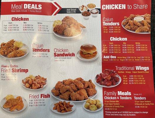 Krispy Krunchy Chicken menu from the deli