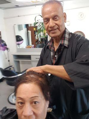 Yes...getting trimmed and Hair color...READY TO PAINT THE TOWN...stylist.Roger Khan