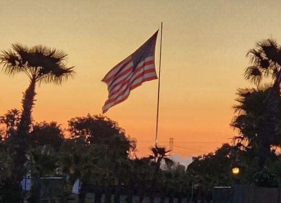 Love our huge flag, and the sound of the jets to us is the sound of freedom.