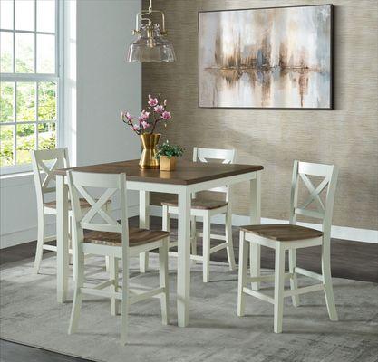 DINING SET CARMEL
 2TONEPUD HEIGTH 
 5 PZ....$ 599
 LH-VL