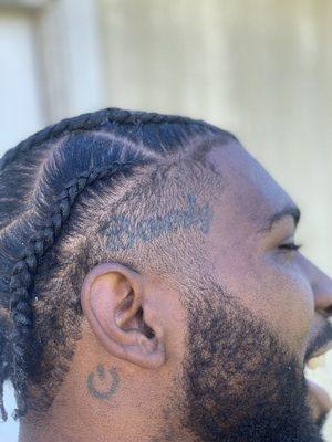 Men straight back with zig zag parts