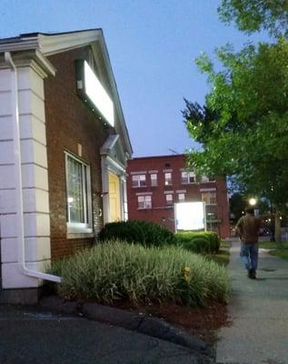 Storefront at night