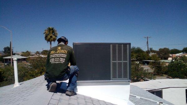 Finishing up another rooftop installation! At Mr. John, we pride ourselves in clean work done quickly and done right.