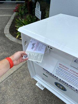 Easy access ballot drop off at entrance