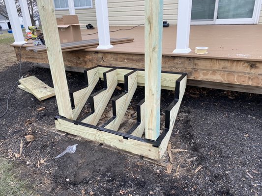 Taping your joists and stringers is such a good idea.  I've seen stair stringers rot out in just 6 years.