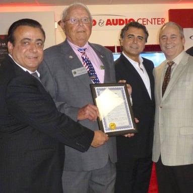 Mayer and Joseph with Lawndale Mayor, Harold Hofmann and LG Sr. VP Jay Vandenbree