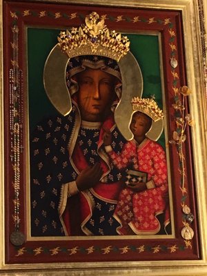 Close up of the copy of Our Lady of Chestakowa