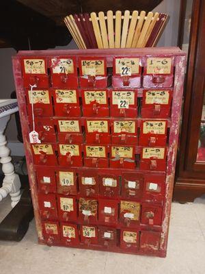 $200 antique hardware drawers made of metal and wood