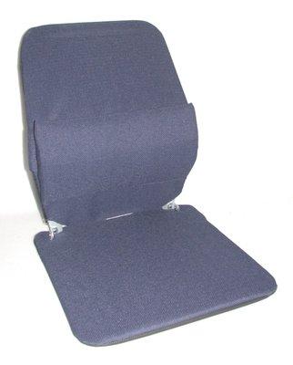 Basic unit with adjustable lumbar pad.  Rubber supports and fabric give firm yet comfortable support.