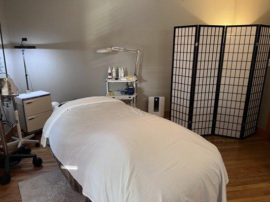 Treatment room at Calming Touch.