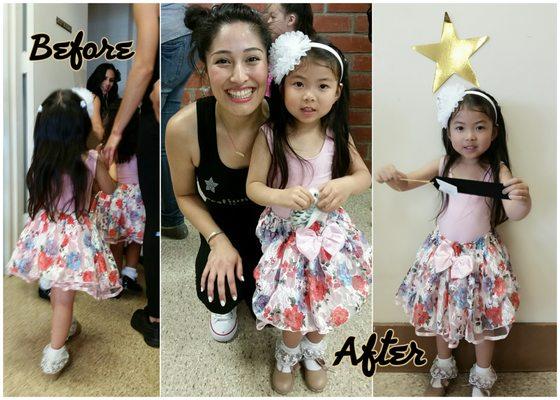 First Dance Recital Pictured with Princess Series w/Tap dance instructor Ms. Chantal