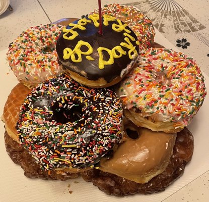 Custom birthday donut cake