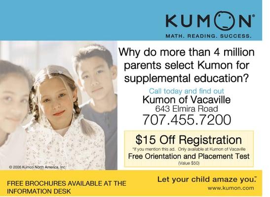 Welcome to the world's largest after-school math & reading program, The Kumon Method will help your child gain learning skills.