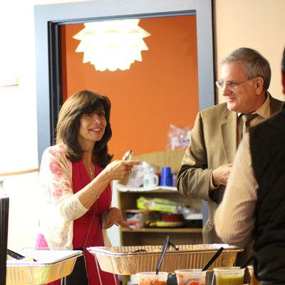 Owner Marlene mingling with fellow business owners at a Promotion LA hosted event. Business networking is a big deal at Promotion LA!