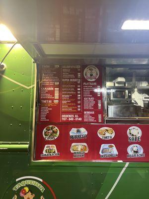 Lupitas taco truck Menu