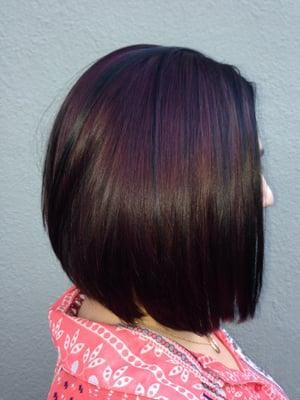 Dark brown with violet underneath.