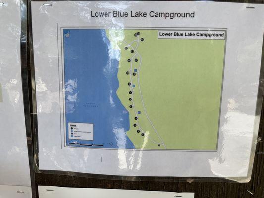 Lower Blue Lake, Markleeville, CA (July 23, 2023) - Campground Map