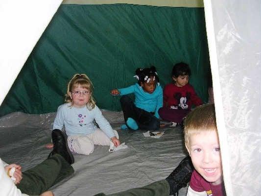 Preschool learns about Abraham and Sarah in a tent!