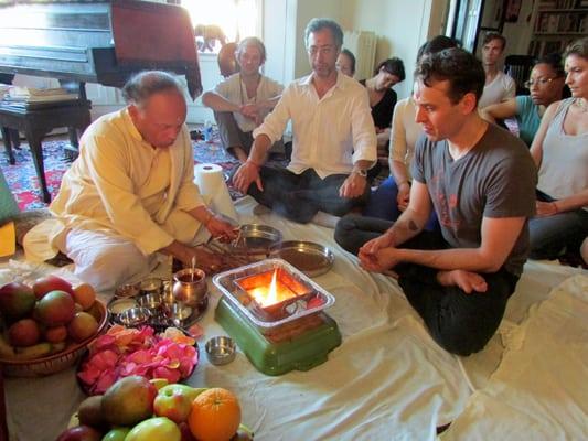 Vedic fire ceremony.