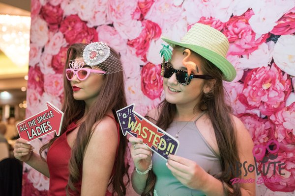 Guest with props and sample backdrop