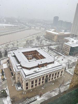 View of first Winter snow from 19th Floor (November 2022)