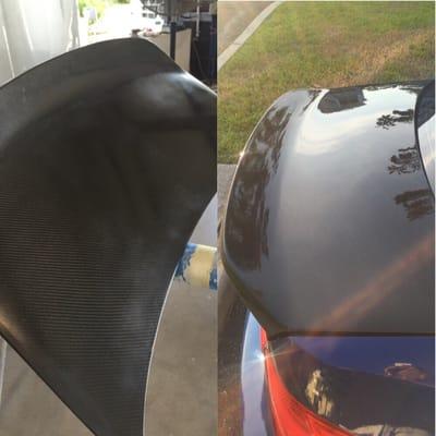 Carbon fiber trunk. Before and after.