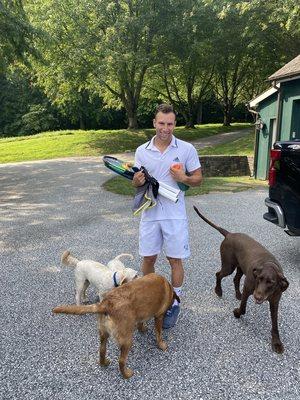 What's a great day of tennis without the dogs!