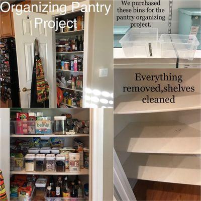 These are pictures of a pantry organizing project we did.