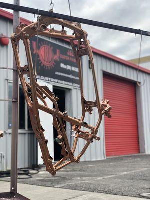 Gold bike frame