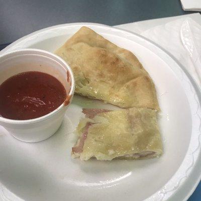 Ham and cheese calzone