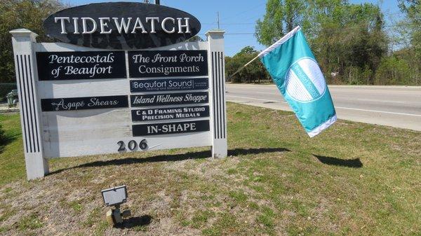 Tidewatch sign from Sea Island Parkway