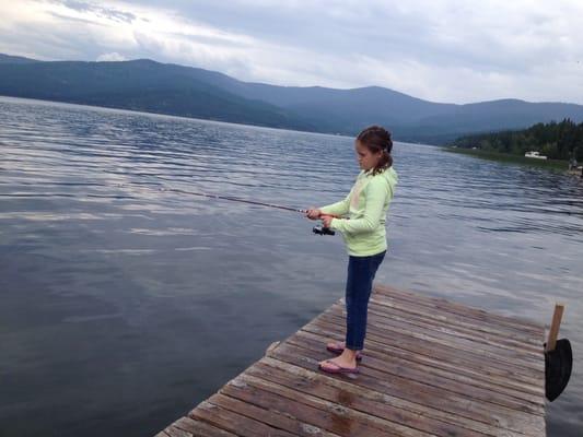 Fishing off the dock.