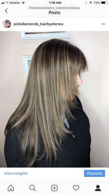 Highlights, Brazilian blowout and haircut