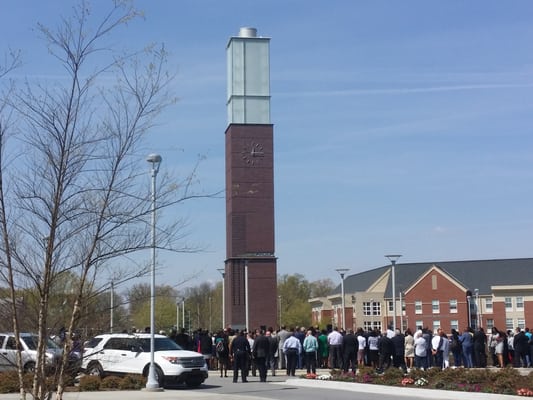 Deese Tower. The newly erected clock tower at North Carolina A&T