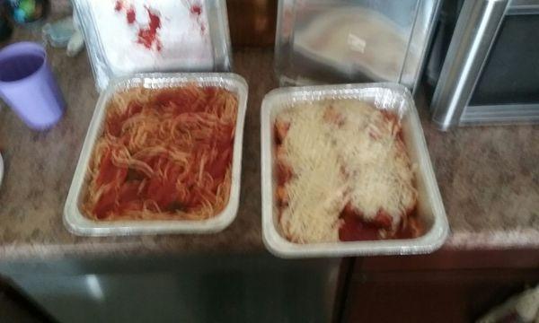 Spaghetti and chicken parm